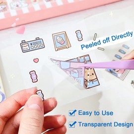 LSLSHY 2000 Pcs Cute Stickers, Waterproof Vinyl Transparent Stickers, Kawaii Fun Stickers for Water Bottle Laptop Scrapbook Journaling, 200 Sheets Animal Stickers Boxed Gifts for Kids Teens Girls Boys