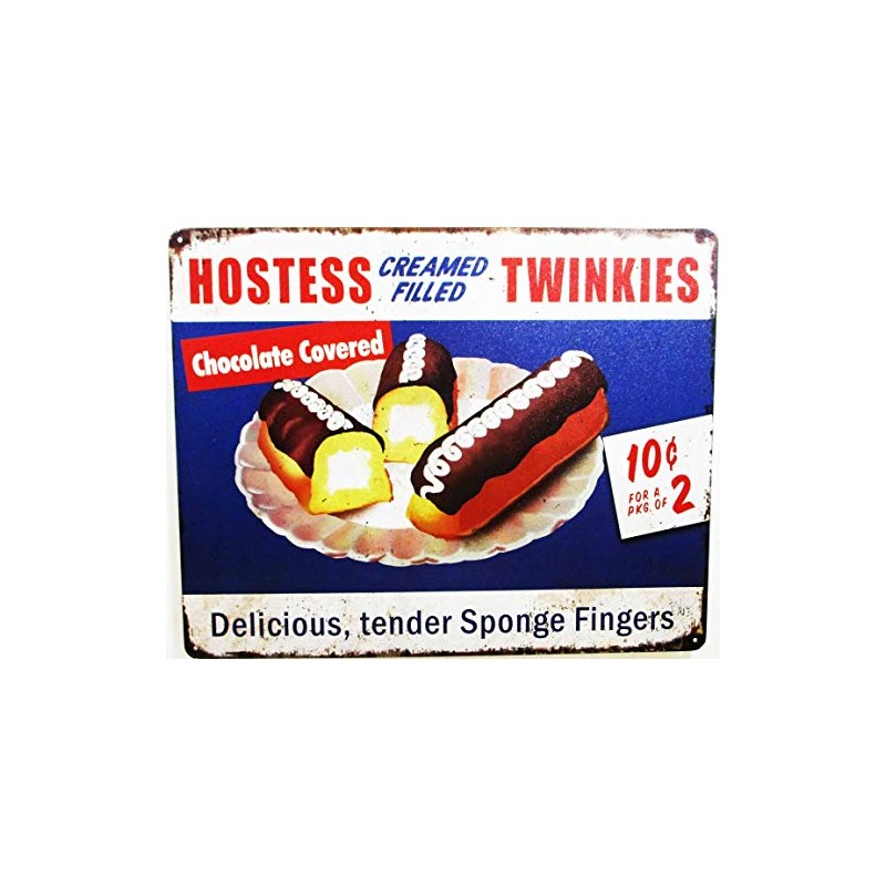 Hostess Chocolate Covered Cream Filled Twinkies Metal Sign