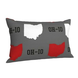 PTONUIC Pillowcase for Hair and Skin Ohio State Gray Sofa Bed Home Decor Pillow Cover Soft Travel Pillow Cases with Hidden Zipper Closure Print for Gift 14x20 inch
