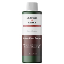 Leather Rehab Leather Color Restorer - Forest Green - Repair Couch, Furniture, Car Seat, Sofa, Shoes, Jacket, Bag and Purse - 4 oz.