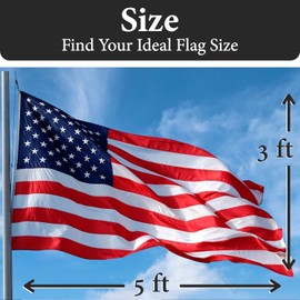HunzaExpress American Flags for Outside 3x5, made with 250D Oxford Fabric and Embroidered Stars. This American Flag for Outdoors is High Wind Resistant, perfect for Trucks, Yards, Homes, Patios, Lawns & Gardens. Proudly Made in USA.