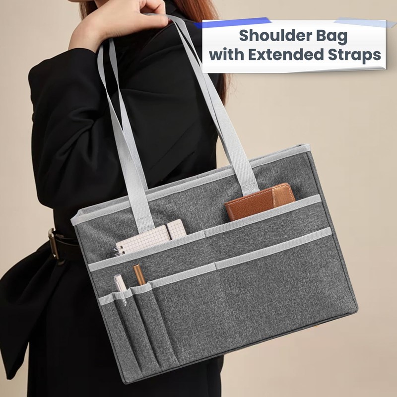 UNICITII File Organizer Box, Portable Tote Bag Hanging Filing Box