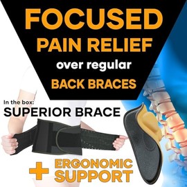 MEDiBrace Faja lumbar PLUS para levantamiento de pesas en el trabajo con almohadilla lumbar ergonómica y dimensional - Cinturón de soporte para alivia
