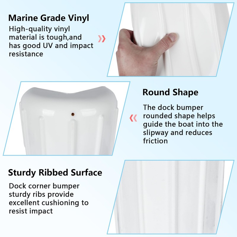 BALAVA Dock Corner Bumper,Dock Fenders Bumper,Marine Dock Bumpers,Inflatable Dock Protection
