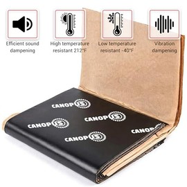 CANOPUS Alfombrilla de amortiguación de sonido para automóvil, 80 mil, 10 pies cuadrados, amortiguador de sonido de butilo para maletero, puertas, suelo y techo, material de amortiguación de audio