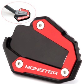 Velospeed For Ducati Monster 937 2021-2022 Monster 821 1200 1200S 2014-2019 Motorcycle CNC Kickstand Foot Side Stand Enlarge Plate Pad Accessories (black-2)