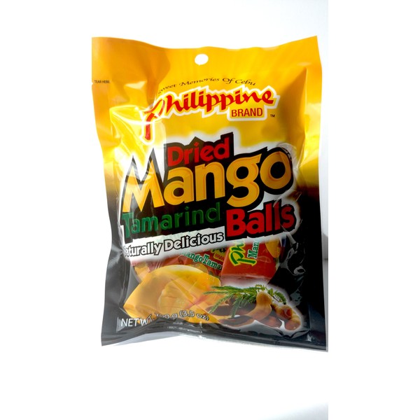 Philippine Brand Dried Mango Tamarind Balls, 3.53-Ounces Pouches (Pack of 3)