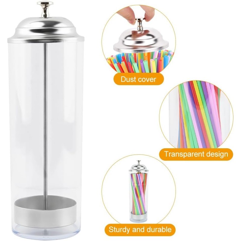 1 PC Straw Dispenser Holder, Straw Storage, Drinking Retro Straw