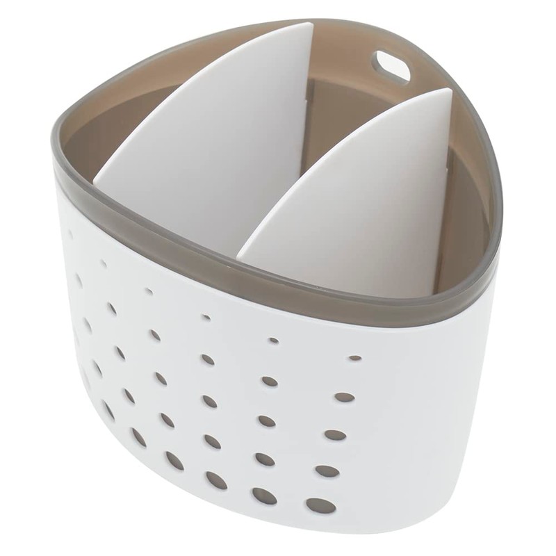 Home Basics 3 Section Perforated Plastic Cutlery Holder with Removable
