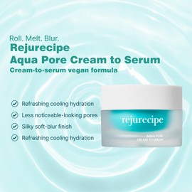 Pestlo Rejurecipe Aquapore Cream to Serum, Cooling Pore Care, Moisturizing Cream, Vegan Formulation, From Sorbet to Serum Texture, Oil Control Hurricane, All Skin Types, Korean Skin Care, 1.7 fl oz