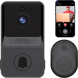 BAGOTT Timbre Inalámbrico Cámara WiFi, Timbre de Video Inteligente, Audio de 2 Vías, Almacenamiento en la Nube, Uso Hotel, Hogar, Timbre de la Puerta de la Oficina.