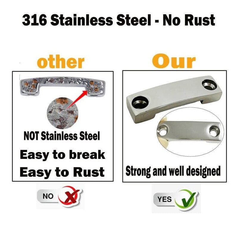 6Pack 316 Stainless Steel 1 Inch Strap tie Downs,Bimini Top