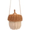 Kids Rattan Storage Basket Hand Woven Decorative Acorn Shaped Basket