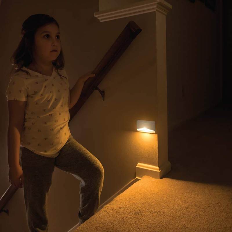 Mr Beams MB710A Amber LED Night Light, White, Pack of