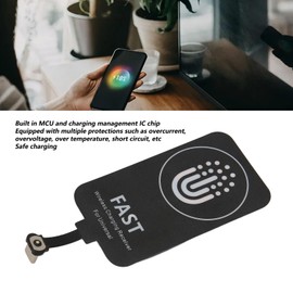 Wireless Charging Receiver, Type C Magnetic Suction, 5V, Dual Purpose Wireless Charging Receiver with QC 2.0 3.0 Fast Charging, 1.6oz 2000MA Charging Current, Thin Wireless Charging Board