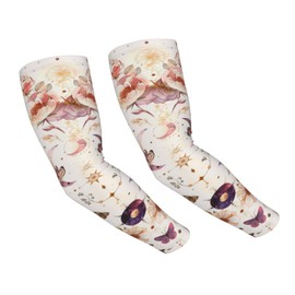 ANSGSD Gothic Moon Floral Flowers Butterfly 5 Gardening Sleeves With Thumb Hole For Women Men, Farm Sun Protection Thorn Proof Cooling Arm Sleeves To Cover Arms For Garden Sports