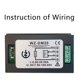 Buwei 20A DC 7.5-100V Digital LCD Voltmeter Ammeter Wattmeter Power Energy Meter Volt kwh Watt Amp