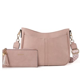 TANTOMI Crossbody Bags for Women 2 PCS Set Crossbody Purses and Women Wallet Vegan Leather Purses and Handbags for Everyday