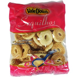 Vale D'ouro - Condensed Milk Flavored Cassava Cookies - 12.35 Oz (PACK OF 2) | Biscoitos de Sequilhos de Sabor Leite Condensado - 350g
