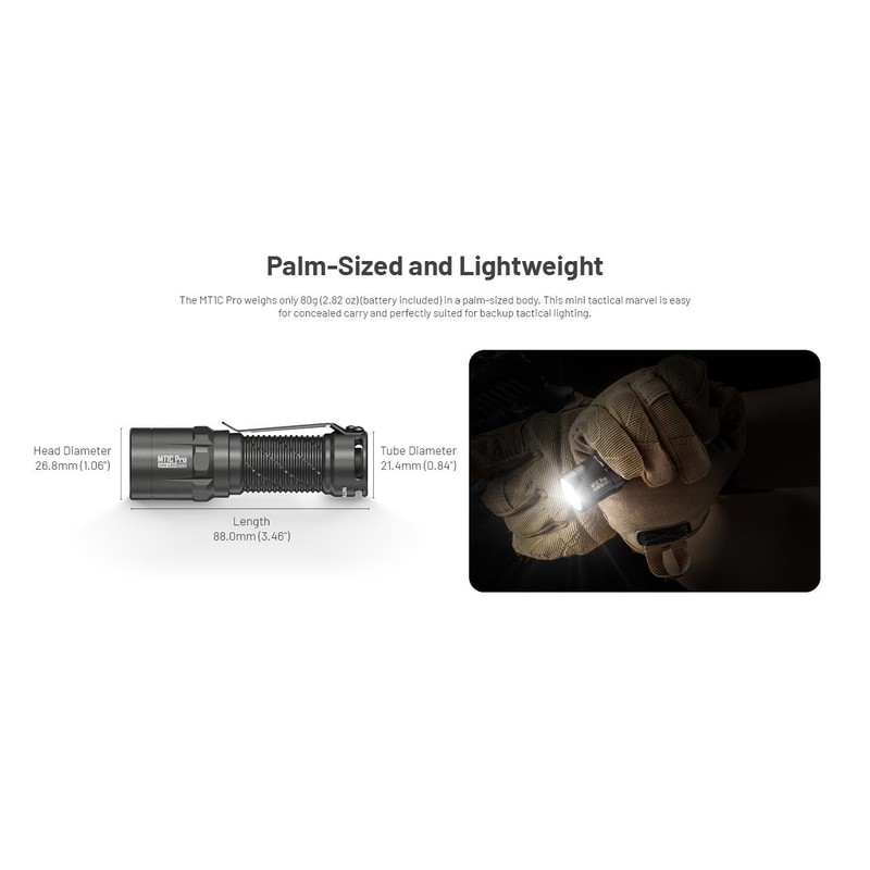 Nitecore MT1C PRO Compact Everyday Carry Flashlight- 1,000 Lumens w/