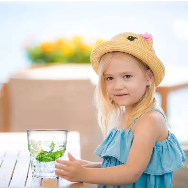 Tebery 8 Pack Clear Plastic Tumblers Cups, 8 Oz BPA-Free