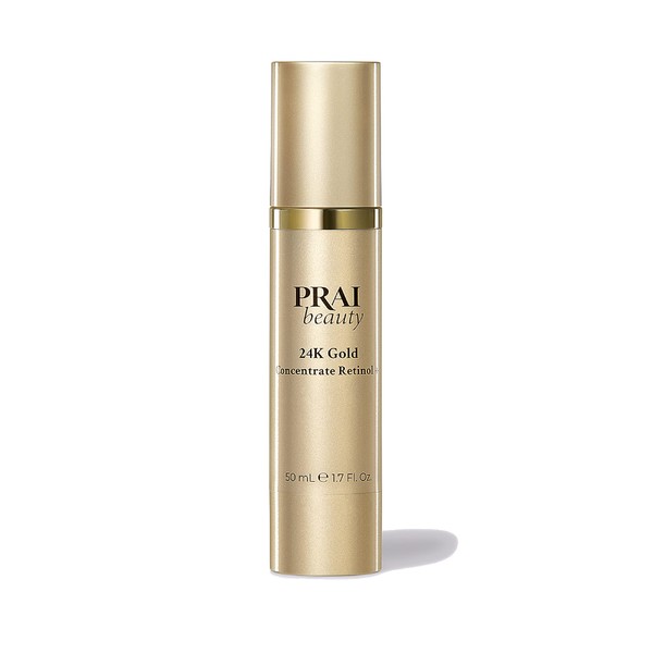 PRAI Beauty 24K Gold Concentrate Retinol+, Anti-Wrinkle Retinol Face Concentrate, Anti-Aging Retinol Serum for Face, Overnight Retinol Face Serum, Enriched with Hyaluronic Acid, 1.7 Fl Oz
