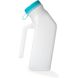 PeakTrend Urinals for Men 1000ml with Spill Proof Pop Cap Lid, Plastic Pee Bottles for Men, Male Urinals, Pee Container Men, Portable Urinal for Travel Bus Car, Elderly & Incontinence