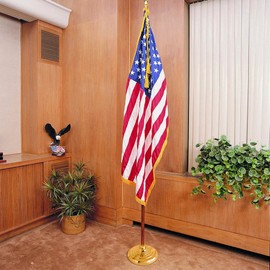 This Base Stand for Indoor Flagpole, Gold Interior Flag Holder Stands for Pole Compatible with 1.3 Inch,1.1 and 0.9 Inch Diameter Flag Pole Prefect for Classroom, Churches, Meeting, Outdoor, Party