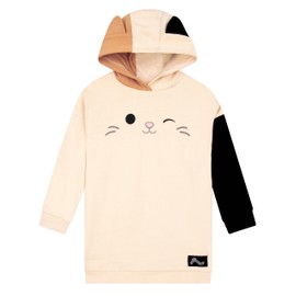 Squishmallows Girls Hoodie, Cam The Cat Kids Hoodie, Hooded Girls Clothes, Cream 8-9 Years