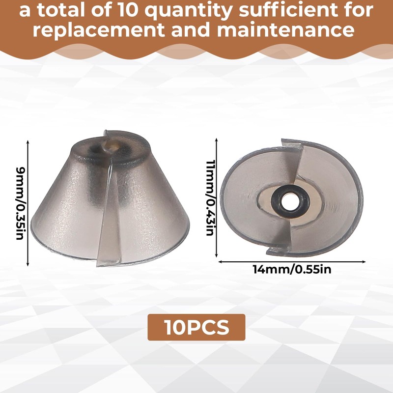 BOHUIZ 10 Pcs Hearing Aid Domes, Dark Gray Tulip Domes