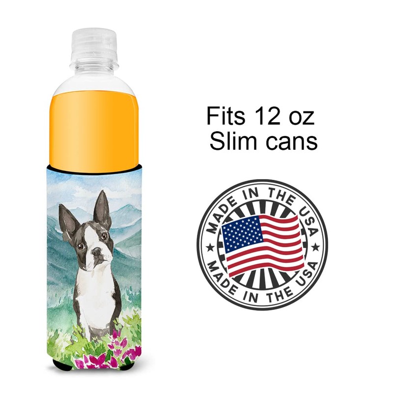 Caroline's Treasures CK2544MUK Mountain Flowers Boston Terrier Hugger for slim
