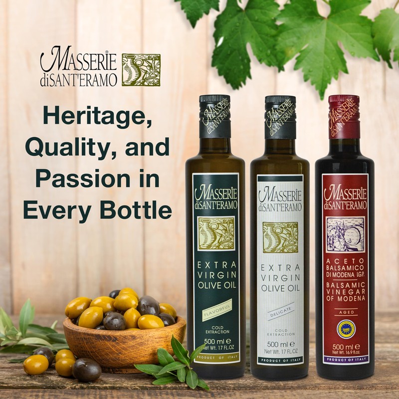 Delicate Italian Extra Virgin Olive Oil Cold Pressed - Light