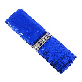 Wide Large Sequin Blue Corset Belt Length/Width 56 x 7cm Elastic Waist Paillette Style