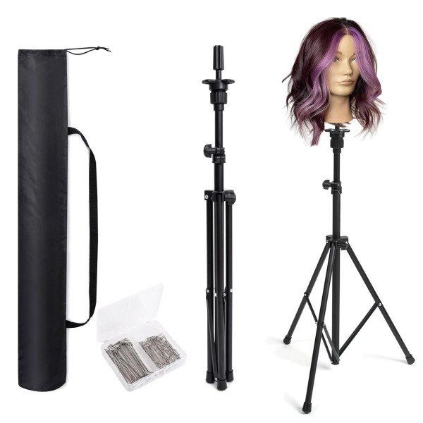 Goodofferplace Tall Wig Tripod Stand,Metal Mannequin Head Stand Adjustable fo...