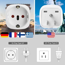 Europe to US Plug Adapter,XGJUCE European to US Plug Travel Adapter, Adapter Plug Converter Plug Adapter Europe to USA 2-Pack