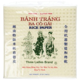2 Packs Square Three Ladies Rice Paper Wrappers (22cm)
