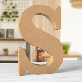 Aruatu 12 Inch Balsa Wooden Letters Unfinished Wood Letters for Wall Decor Decorative Standing Letters Large Letters for Wall Decoration for Craft Home Party Projects (S)