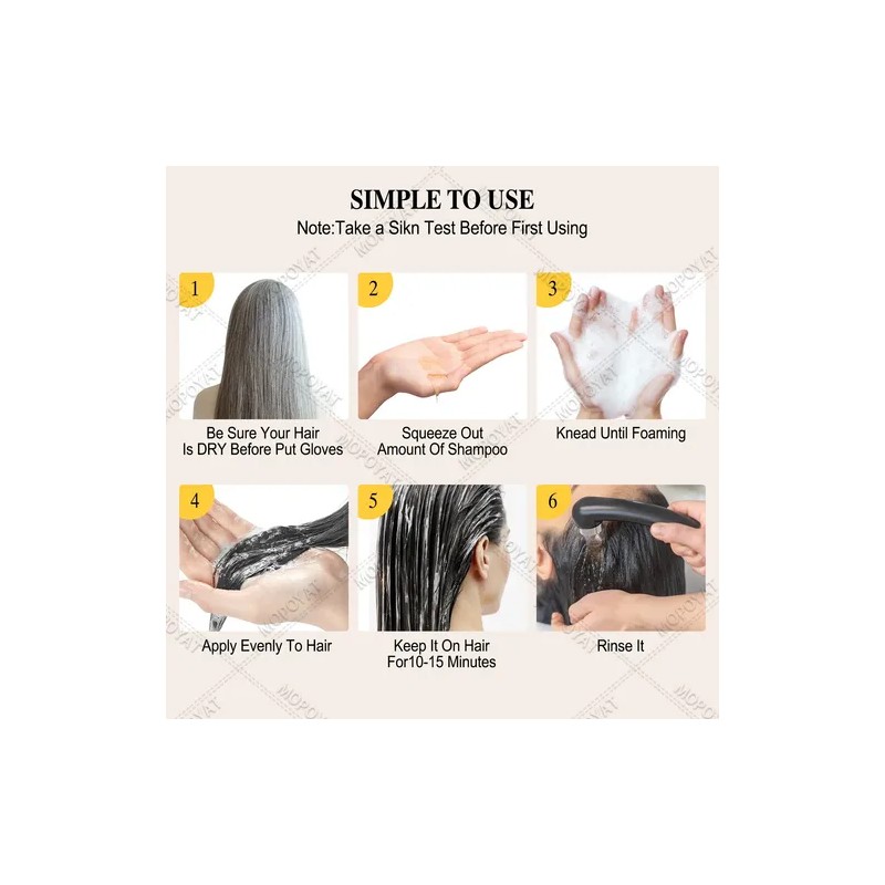 Mopoyat Shampoo Tinte Instantáneo Cubre Canas Natural