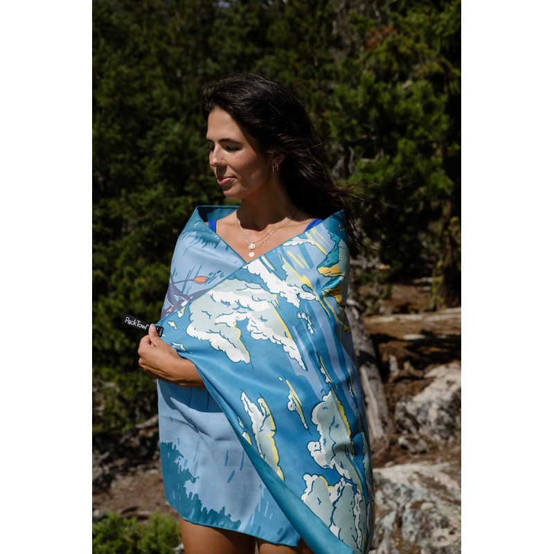 PackTowl Personal Ultralight Microfiber Camping and Travel Towel, Daydream Print,