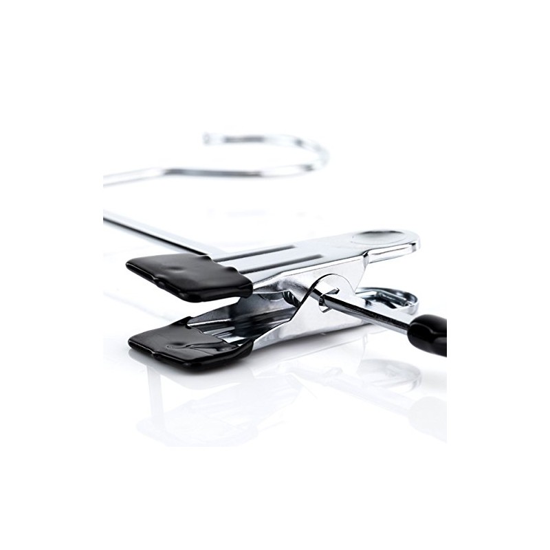 WYCTIN Metal Skirt/Trouser Hangers with 2 Adjustable Clips 12 Pack