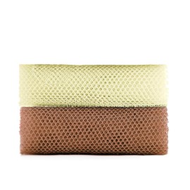 Enlarged African Net Sponge 2PCS, African Exfoliating Net 2 in 1 Body Shower Scrubber Nylon Back Scrubber Exfoliating Bath African Sponge Skin Smoother for Daily Use