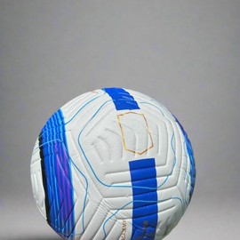 Premier Soccer Ball Size 5 2024/2025 - Ideal for Indoor & Outdoor Use Durable Design for Effective Playing White Blue Pattern