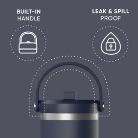 Hydrapeak Nomad 32 oz Tumbler with Handle and Straw Lid, Leakproof, Double Insulated, 32oz Cup, Stainless Steel | Navy
