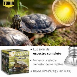 Tonia UVB 3.0 Lamp 25 W and 50 W - Sunlight with Full Spectrum for Reptiles and Amphibians (10, 25 W)