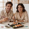 Antner 2 Pairs Reusable Wooden Chopsticks with 2PCS Ceramic Rests