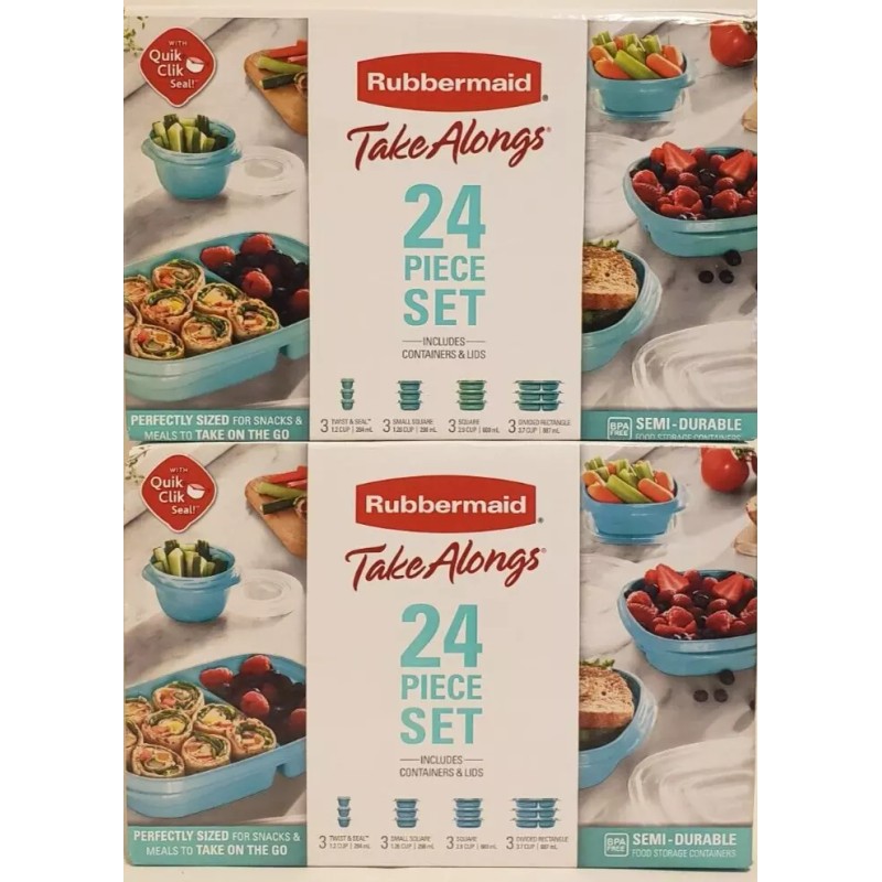 Rubbermaid Take Alongs Teal 24 Piece Set Lids And Containers