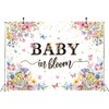 Baby in Bloom Backdrop Spring Floral Gold Glitter Butterfly Wildflower