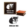 Printtoo Dream Big Text & Sleeping Fox Pattern Square Wooden