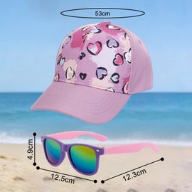 JSTHHTT Cappellini da Baseball per Bambine con Occhiali da Sole Polarizzati Cappellino Bambina Regolabile Traspirante Cappello Baseball Protezione UV Berretto Per Le Ragazze, Sport Negli Sport All'Ape