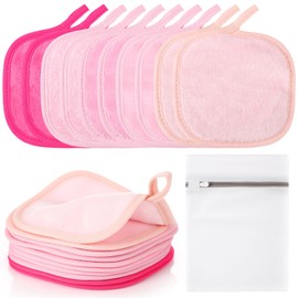 VitalCozy Makeup Remover Cloths, Makeup Remover Towels Reusable Face Cloth Eraser for Washing Face Microfiber Washcloth for Women Cleansing Just Water with Mesh Bag